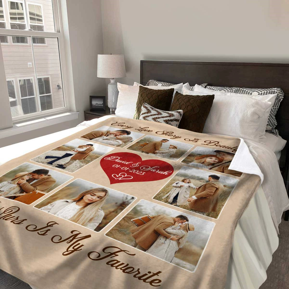 Personalized Wedding Blanket W/ Photo, Romantic Gift for Wife img 3