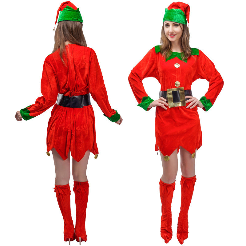 Conjunto de disfraz navideño para hombres y mujeres, parejas, juego de rol, cosplay, traje de fiesta de Halloween