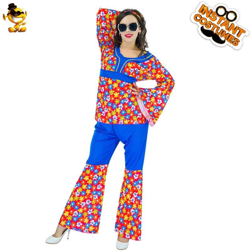 Hippie Costume for Women 60s Disco Party Stage Performance Outfit