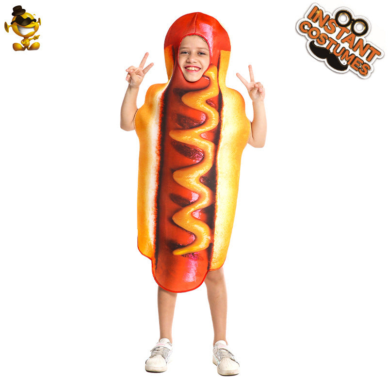 Kids Halloween Costume Funny Hot Dog Outfit for Cosplay and Role Play