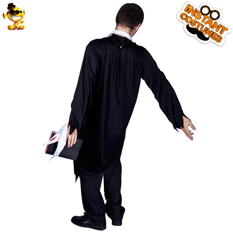 Halloween costume scary bloody zombie robe scarf set cosplay party outfit