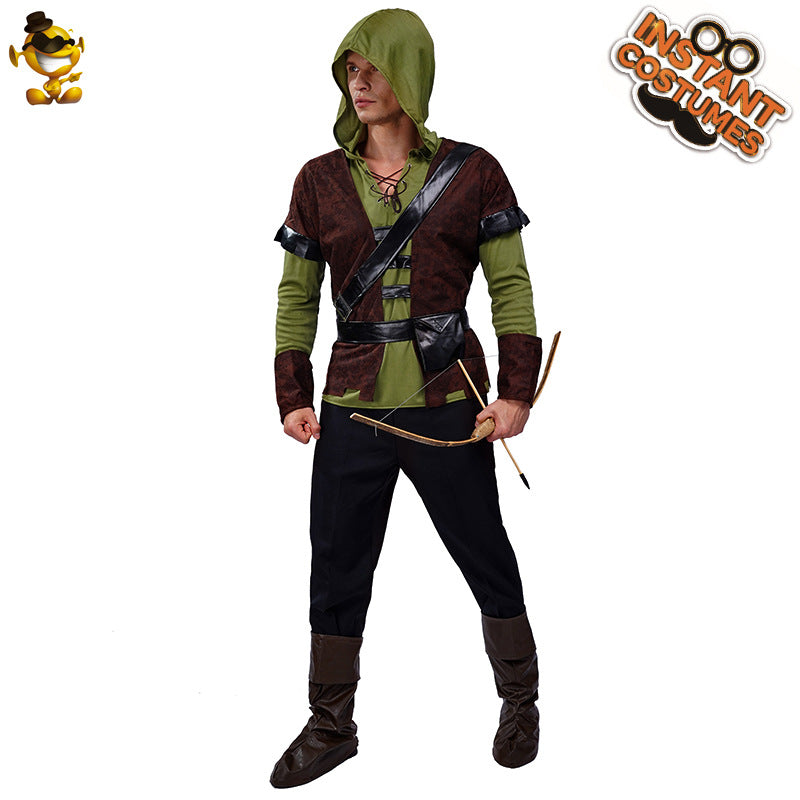 Halloween adult male archer costume medieval rogue stage party performance outfit