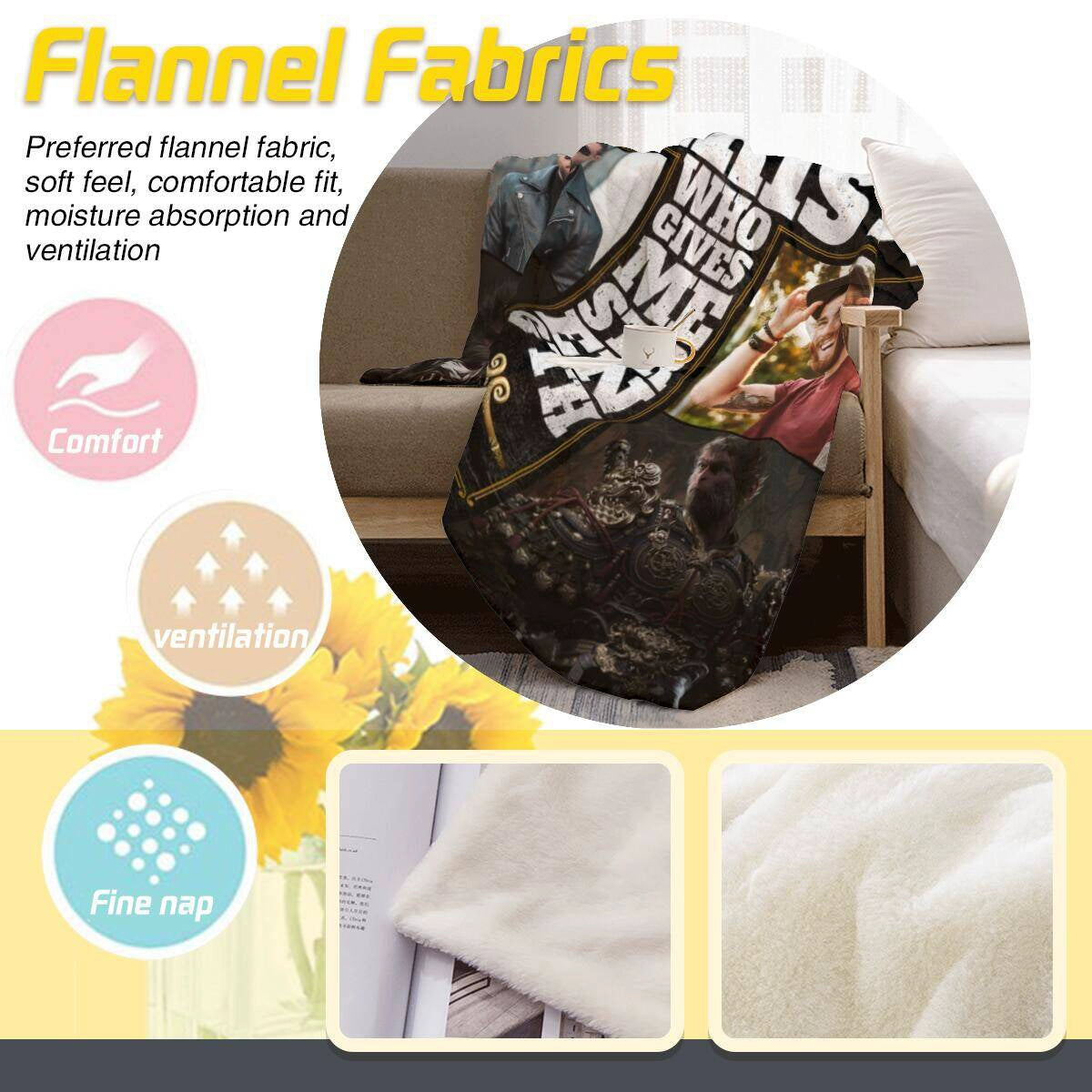 Custom Photo Black Myth Wukong Blanket img 3
