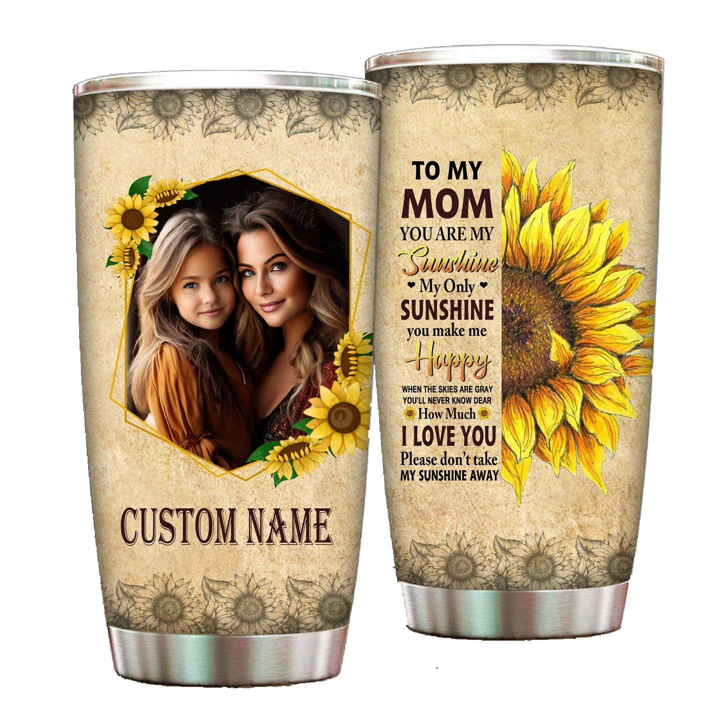 Personalized Photo and Name Coffee Tumbler Mug 20oz img 1