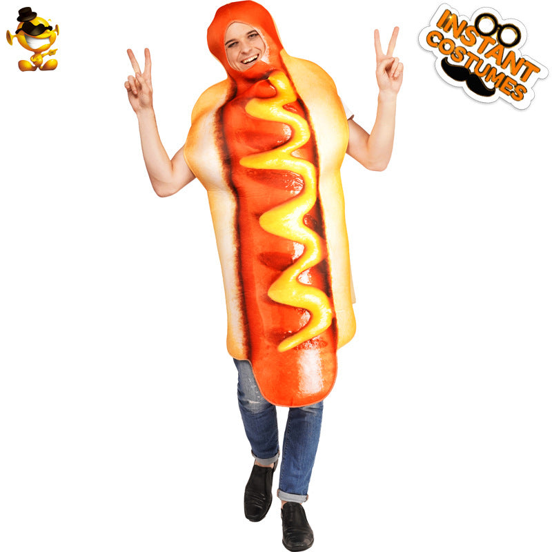 hot dog costume for adults halloween cosplay funny onesie stage performance outfit