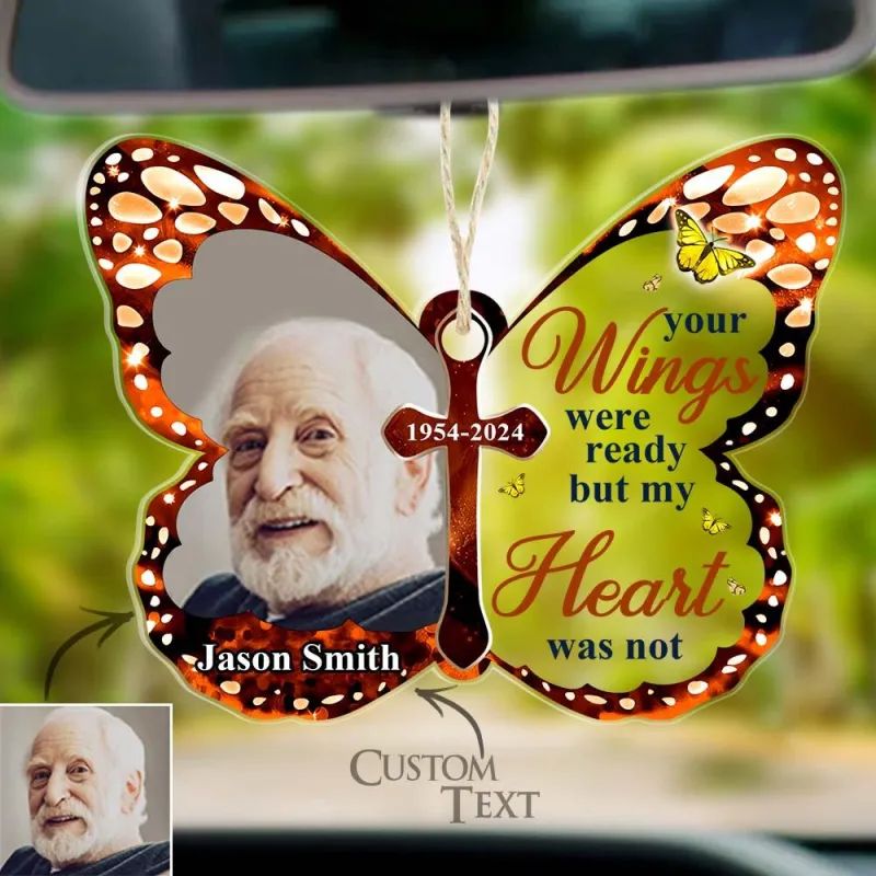 Custom Photo Car Hanging Ornament Your Wings Were Ready img 1