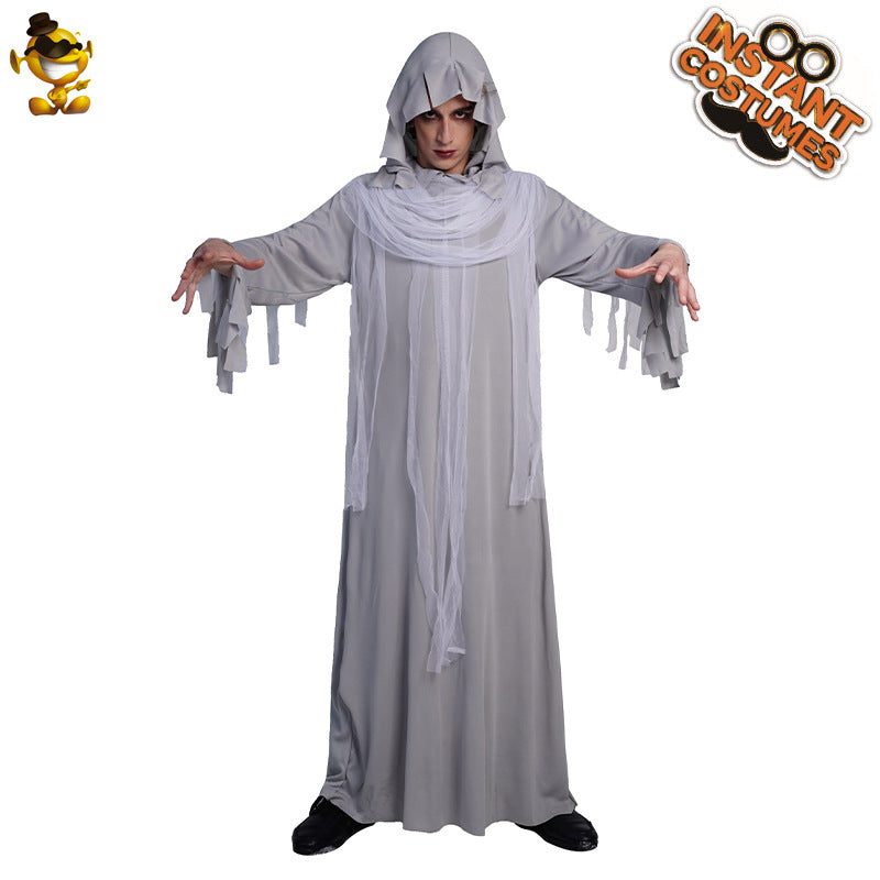 Disfraz de demonio parca para hombre adulto de Halloween, disfraz de fantasma, bata de cosplay para fiesta, actuación en el escenario