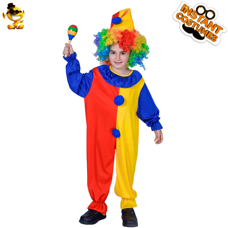 Halloween kids clown costume for cosplay and performance