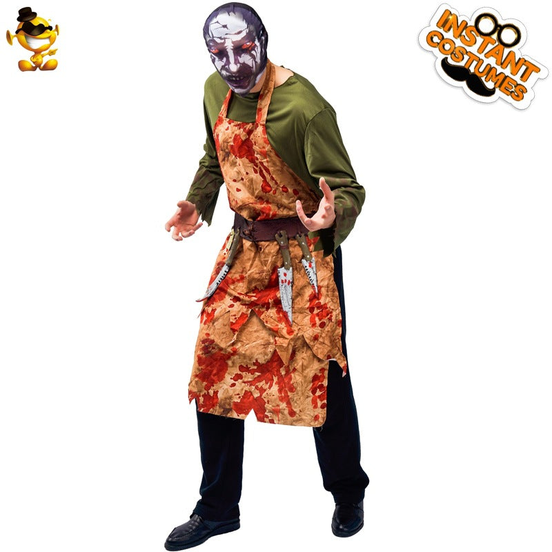 Halloween adult men's horror butcher bloody zombie costume for party stage performance cosplay