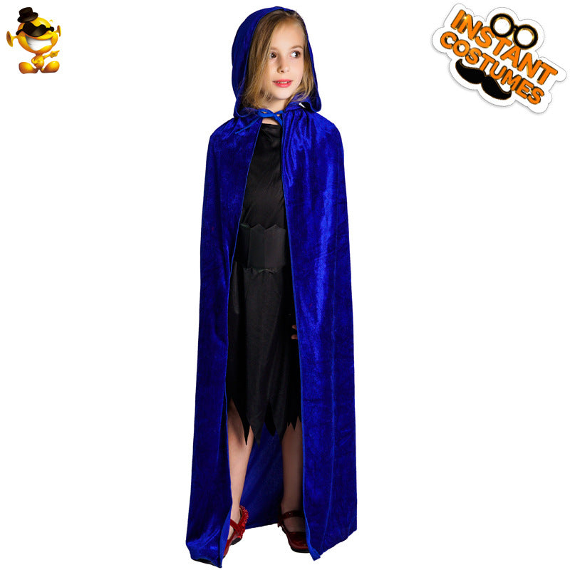girls velvet hooded cape for halloween princess costume party dress up