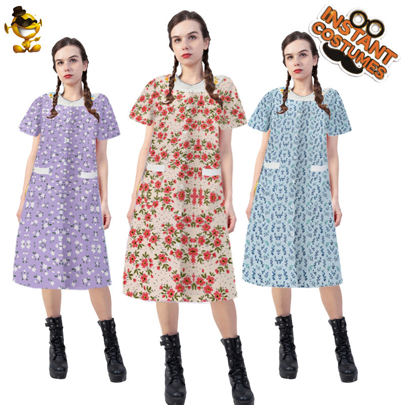 Halloween cosplay costume floral dress for kids and adults stage performance party outfit