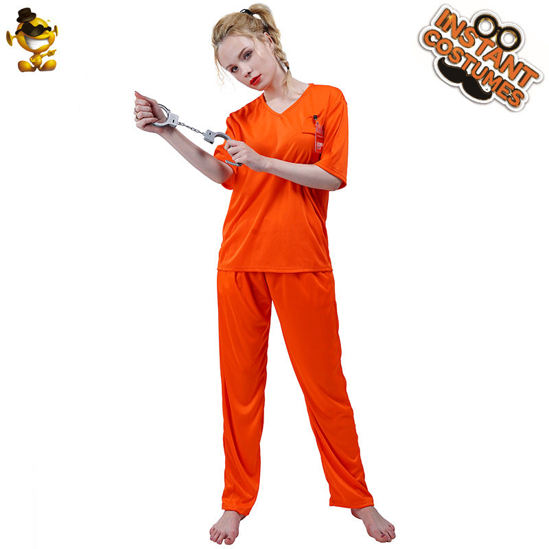 prisoner costume for Halloween cosplay role play stage performance
