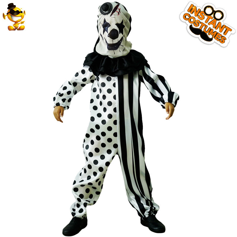 Halloween kids clown costume for cosplay party and stage performance