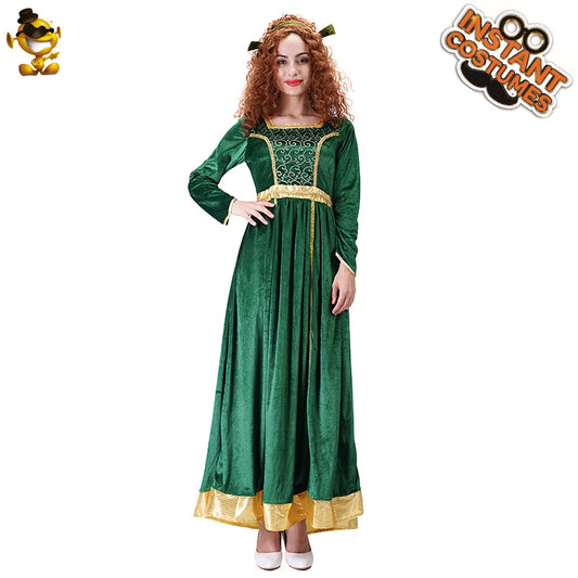 ensemble de robe de princesse médiévale en velours de la Renaissance pour cosplay et représentation sur scène