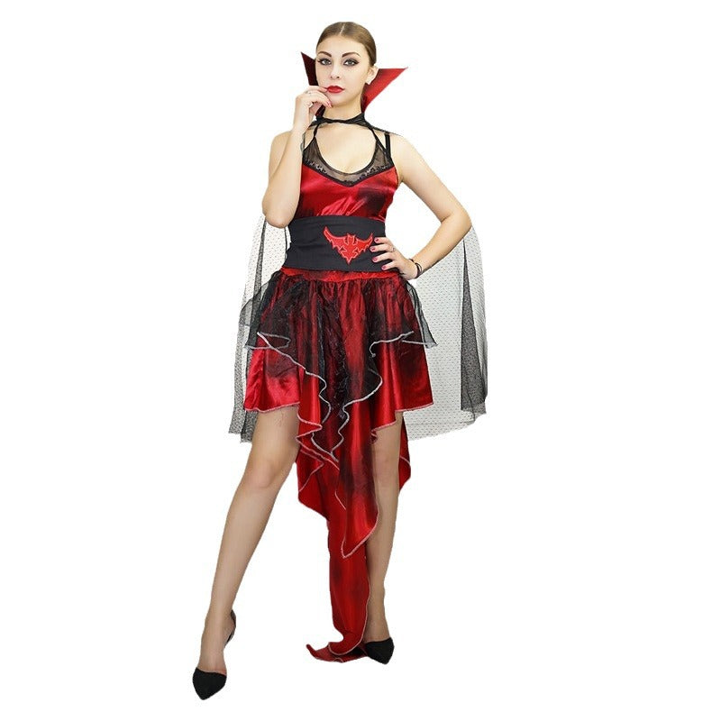 vampire costume for women halloween cosplay gothic bat dress stage performance party outfit