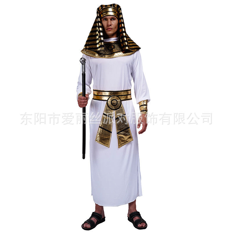 Egyptian Pharaoh Costume for Adults King of Egypt Robe Cosplay Halloween Outfit