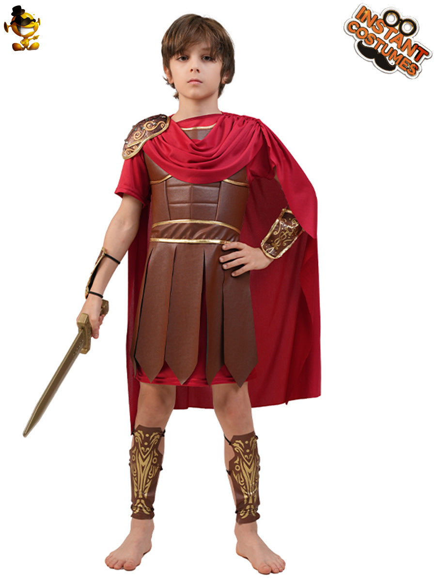 boys roman warrior costume for halloween cosplay and stage performance