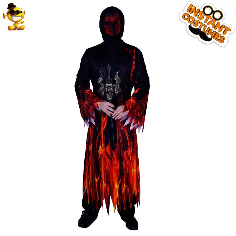 Disfraz de Dios del Fuego para hombre, disfraz de llama para Halloween, fiesta de cosplay, carnaval