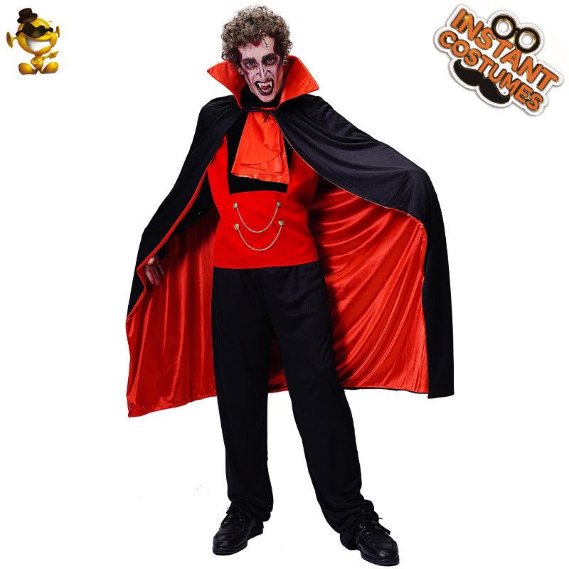 Halloween vampire costume for men scary bat cosplay stage outfit
