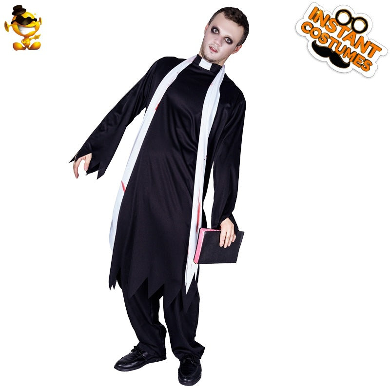 Halloween costume scary bloody zombie robe scarf set cosplay party outfit