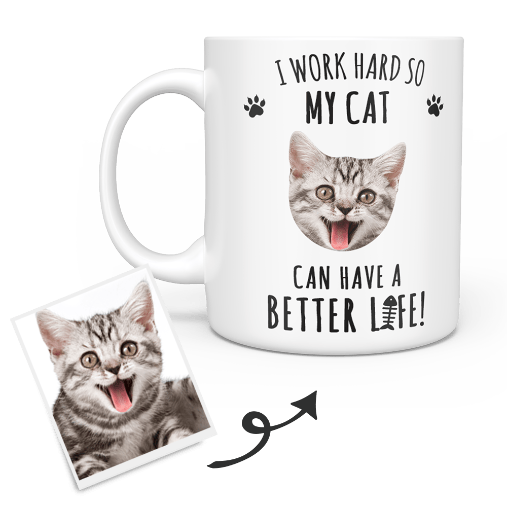 Personalized Cat Mug Cat Face Mug img 0
