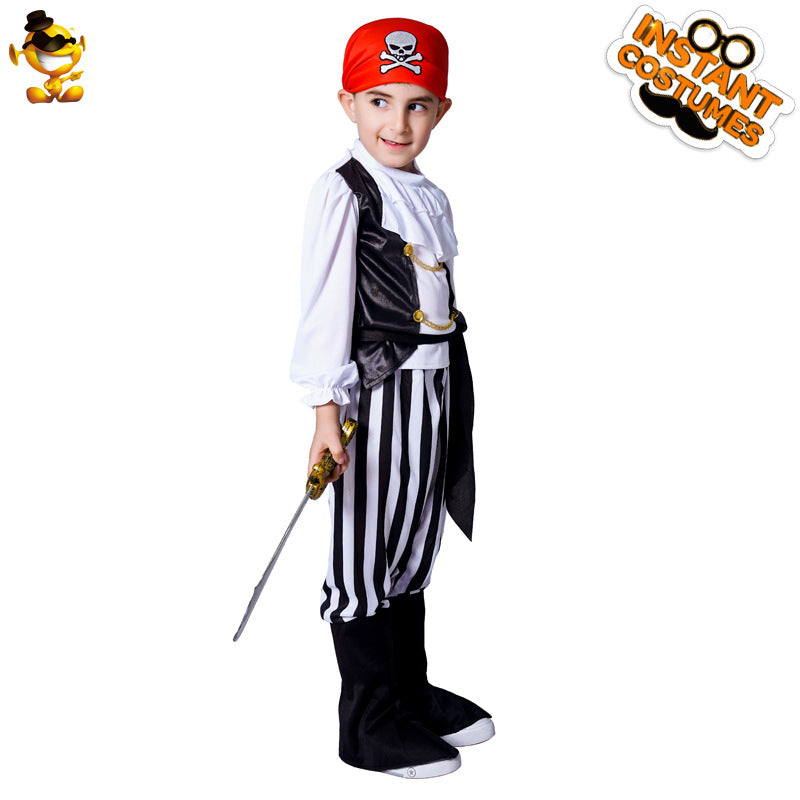 boys pirate costume set for Halloween cosplay and party