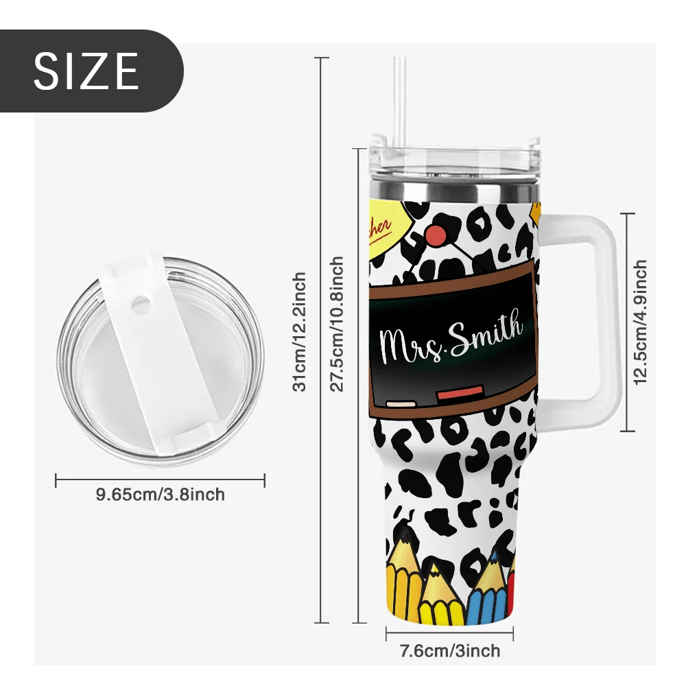 Custom Name 40oz Tumbler Cup with Straw Stainless Steel Mug img 2