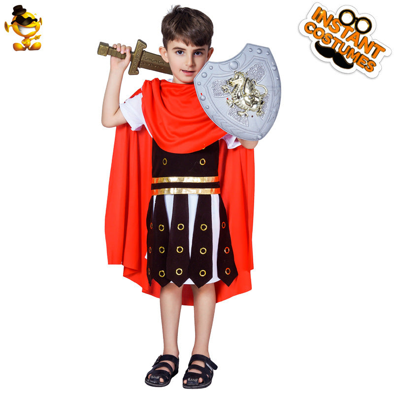 Disfraz de guerrero romano para niños para Halloween, cosplay y representaciones teatrales.