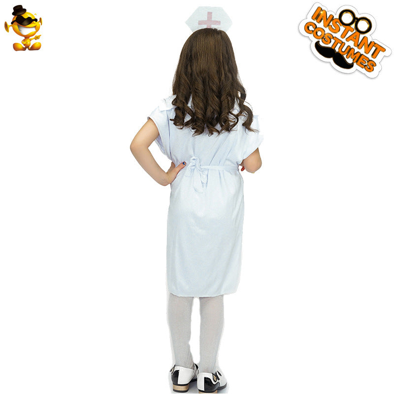 kids nurse costume for halloween girls cute doctor role play outfit for party