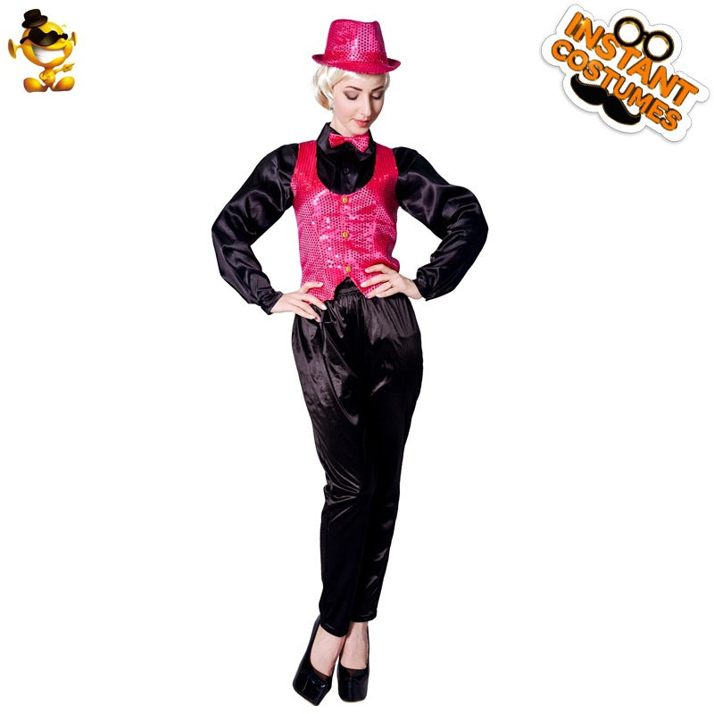 sequin vest for women multicolor party costume Halloween cosplay stage performance outfit