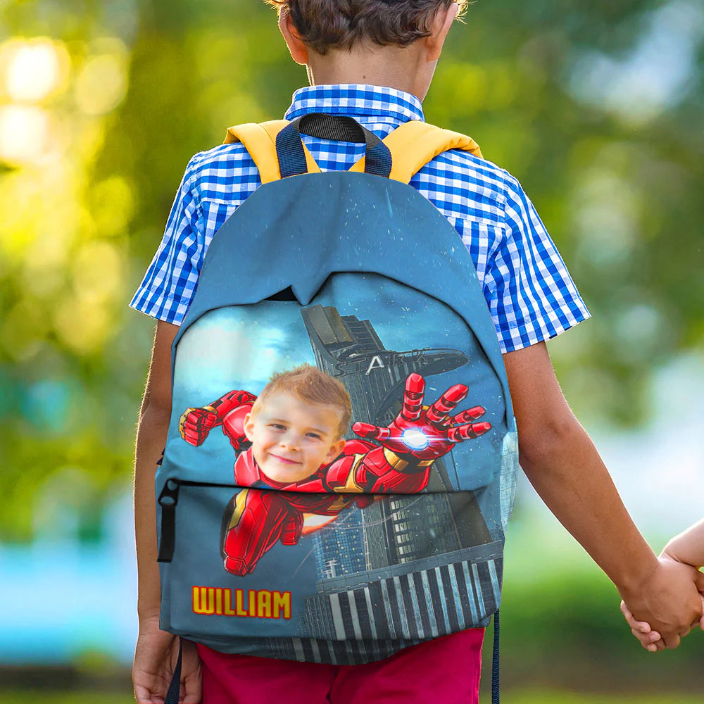 Custom Photo Backpack Upload Kid's Face Back To School img 3
