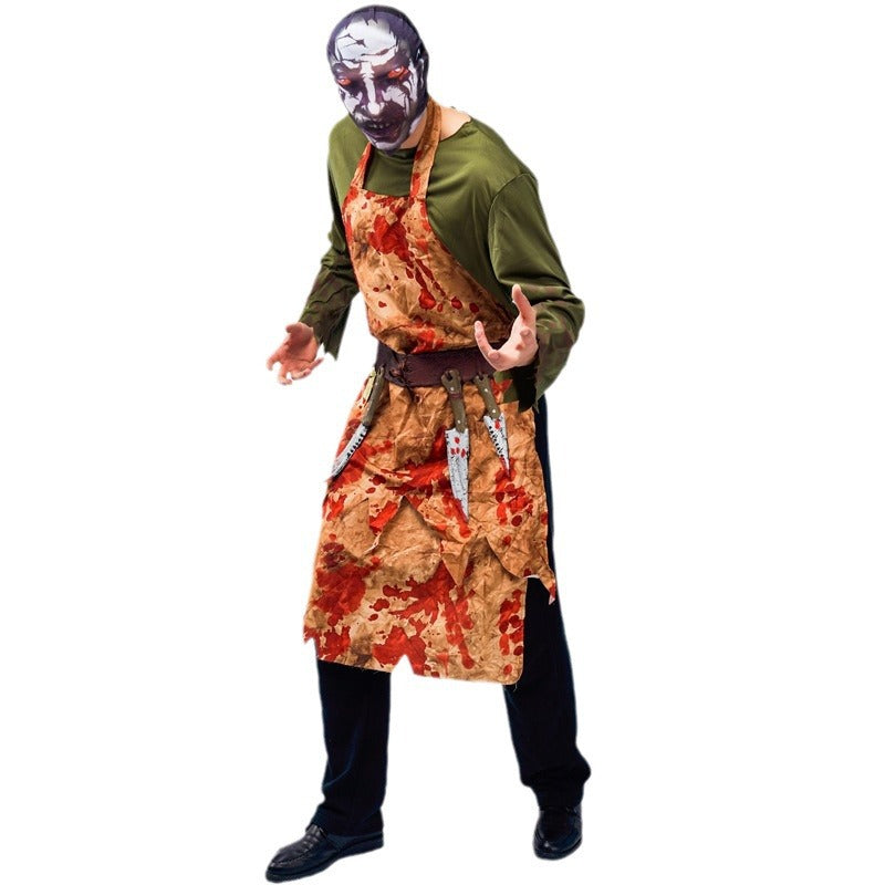 Halloween adult men's horror butcher bloody zombie costume for party stage performance cosplay
