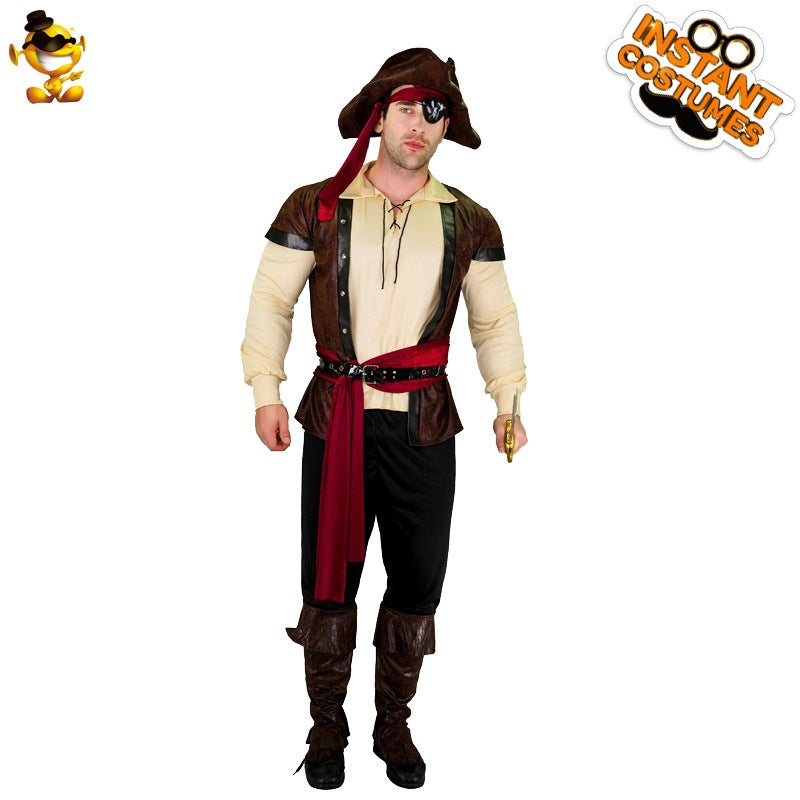 Disfraz de pirata de cuero para adultos, disfraz de Halloween, cosplay, juego de rol, fiesta, actuación en el escenario