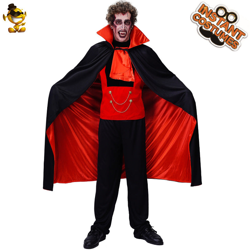 Halloween vampire costume for men scary bat cosplay stage outfit
