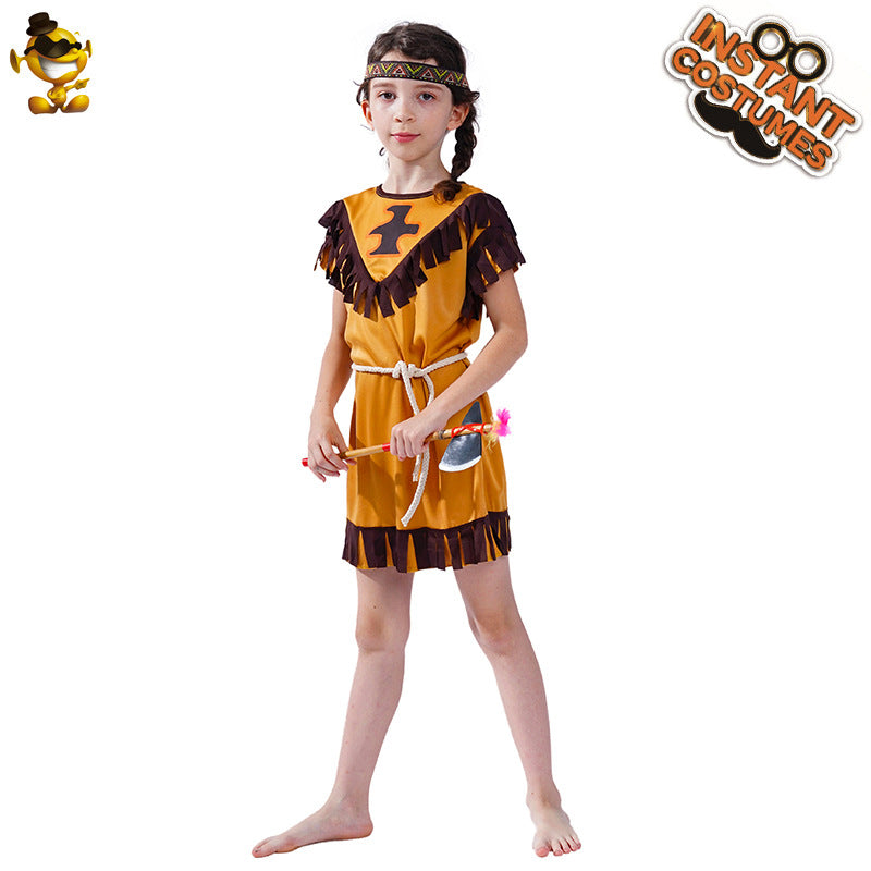 Disfraz de nativo americano para niños, cosplay, Halloween, juego de rol