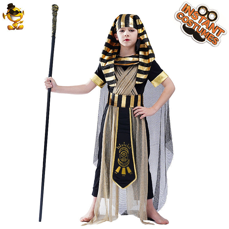 egyptian pharaoh costume for kids boys cosplay halloween stage performance