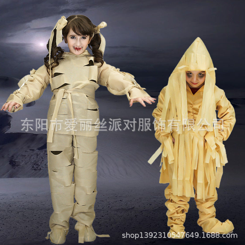 kids mummy costume for Halloween cosplay party dance performance