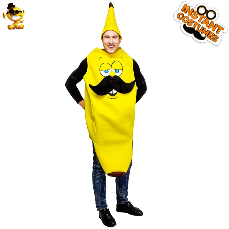 funny banana couple costume kissing banana mustache banana halloween party cosplay outfit