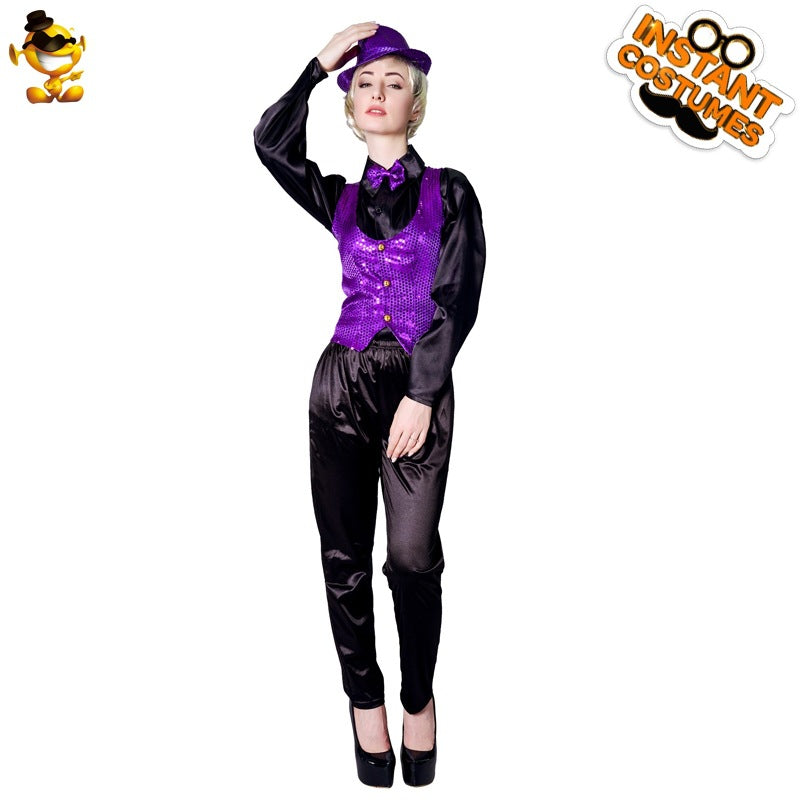 sequin vest for women multicolor party costume Halloween cosplay stage performance outfit