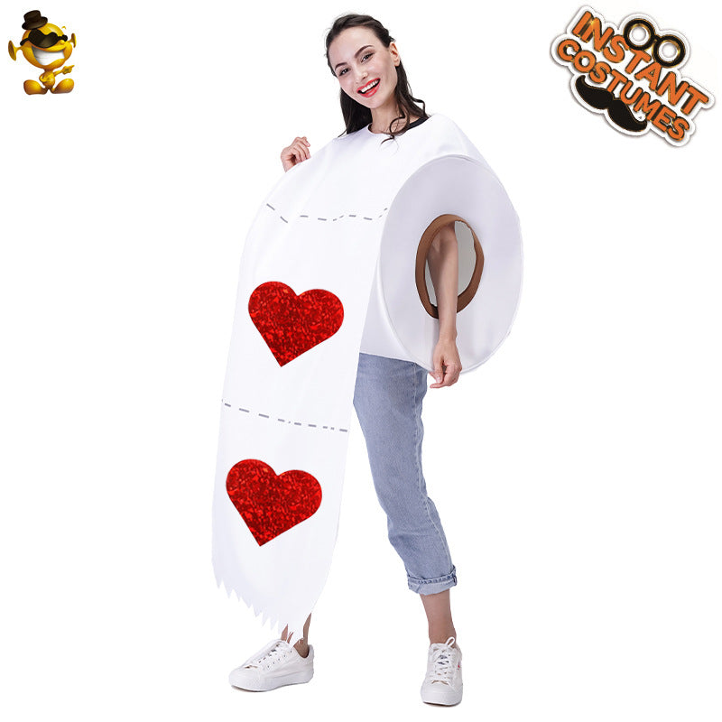 halloween couple costume matching printed toilet paper roll top