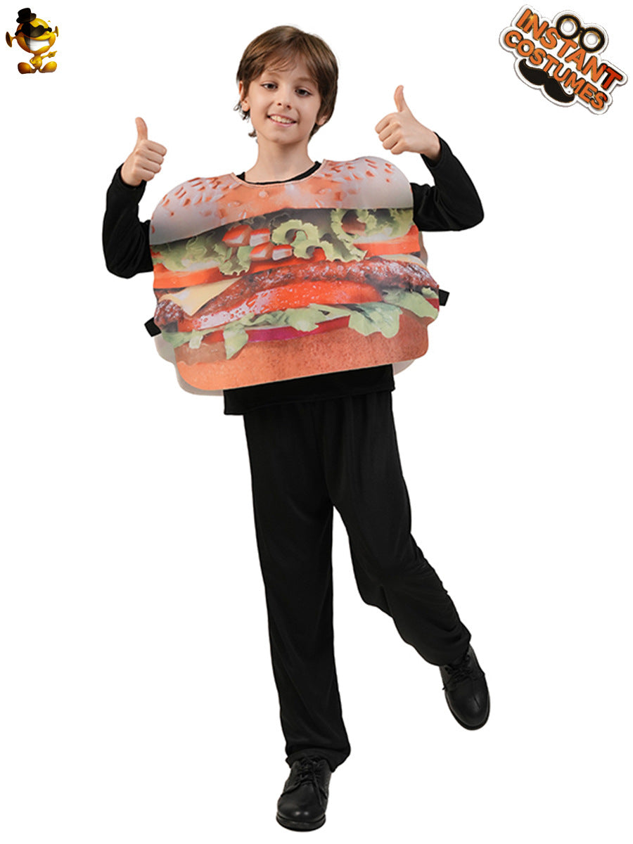 Halloween family hamburger costume stage performance outfit cosplay french fries role play dress