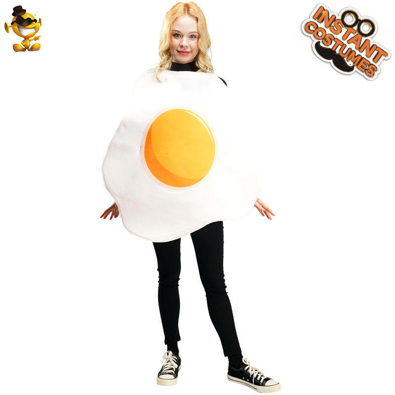 Funny fried egg and bacon costume for adults couples Halloween cosplay party outfit