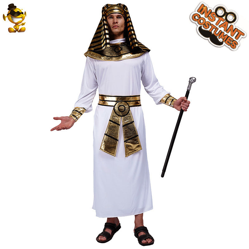 Egyptian Pharaoh Costume for Adults King of Egypt Robe Cosplay Halloween Outfit