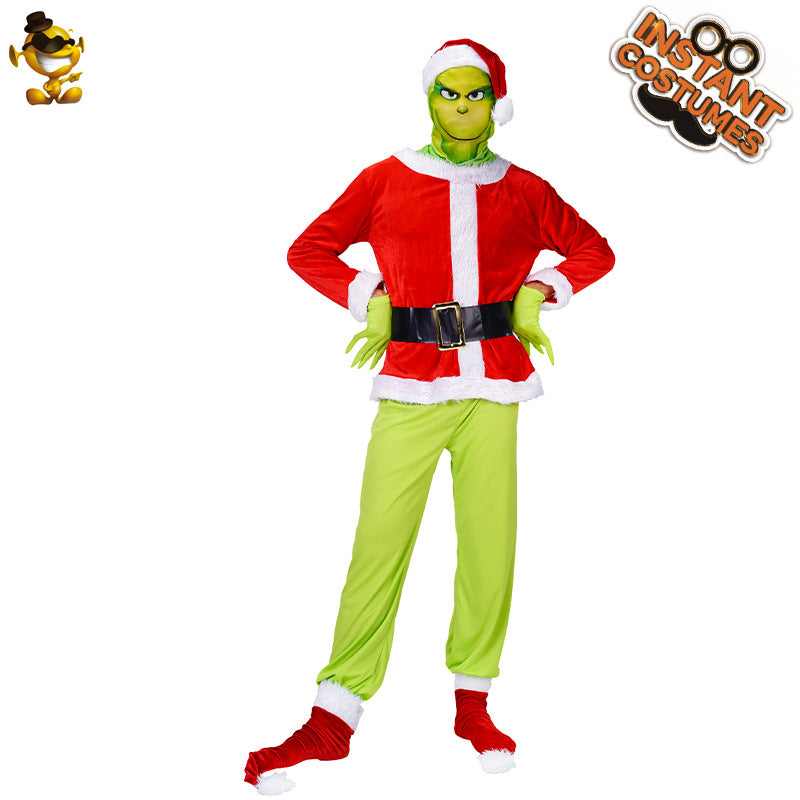 Disfraz de Papá Noel para cosplay de Navidad, disfraz de fiesta de Halloween, vestido para actuación en el escenario