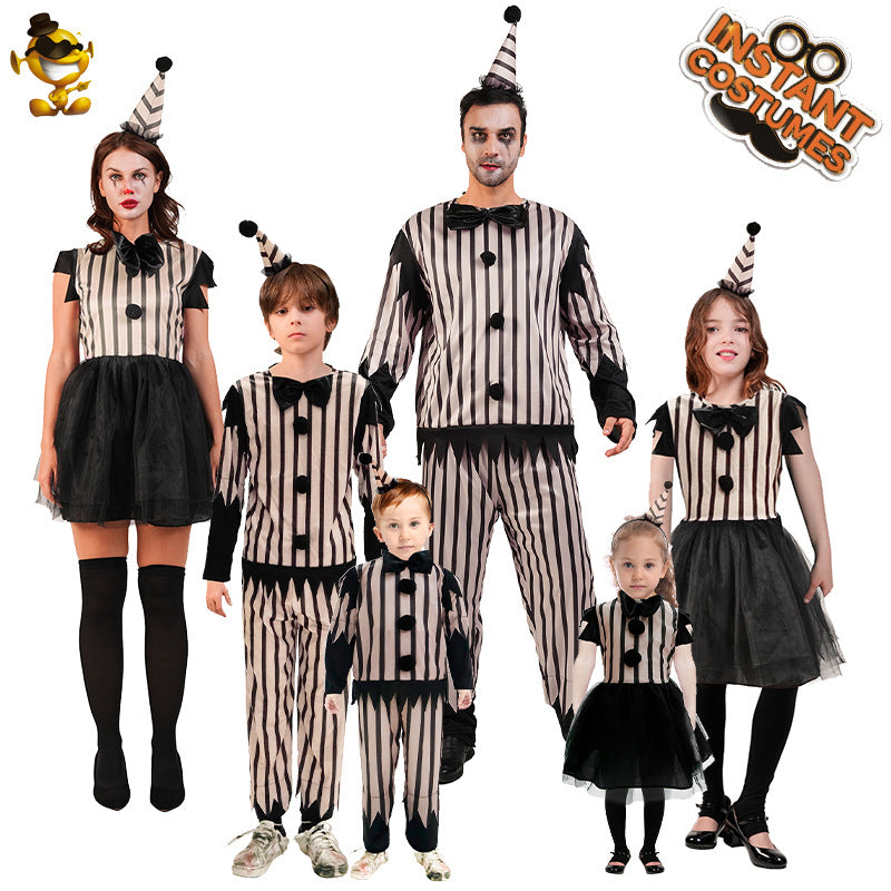 halloween clown costume family matching set for party cosplay stage performance