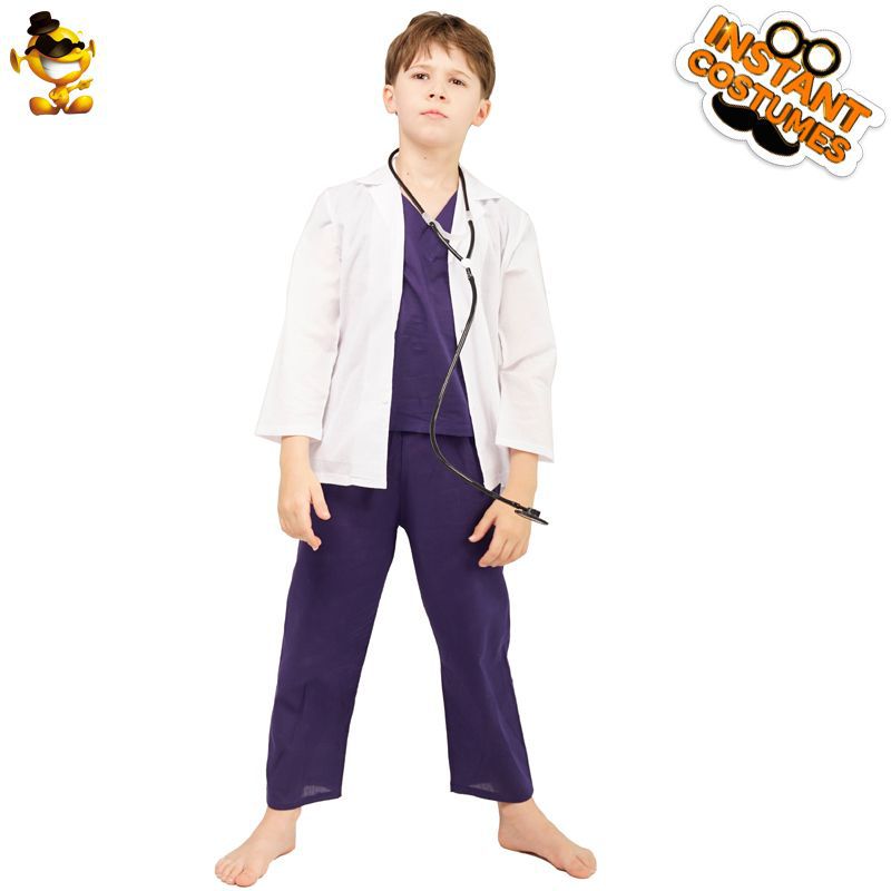 Disfraz de médico y enfermera para niños, bata blanca, juego de rol, disfraz para niños y niñas