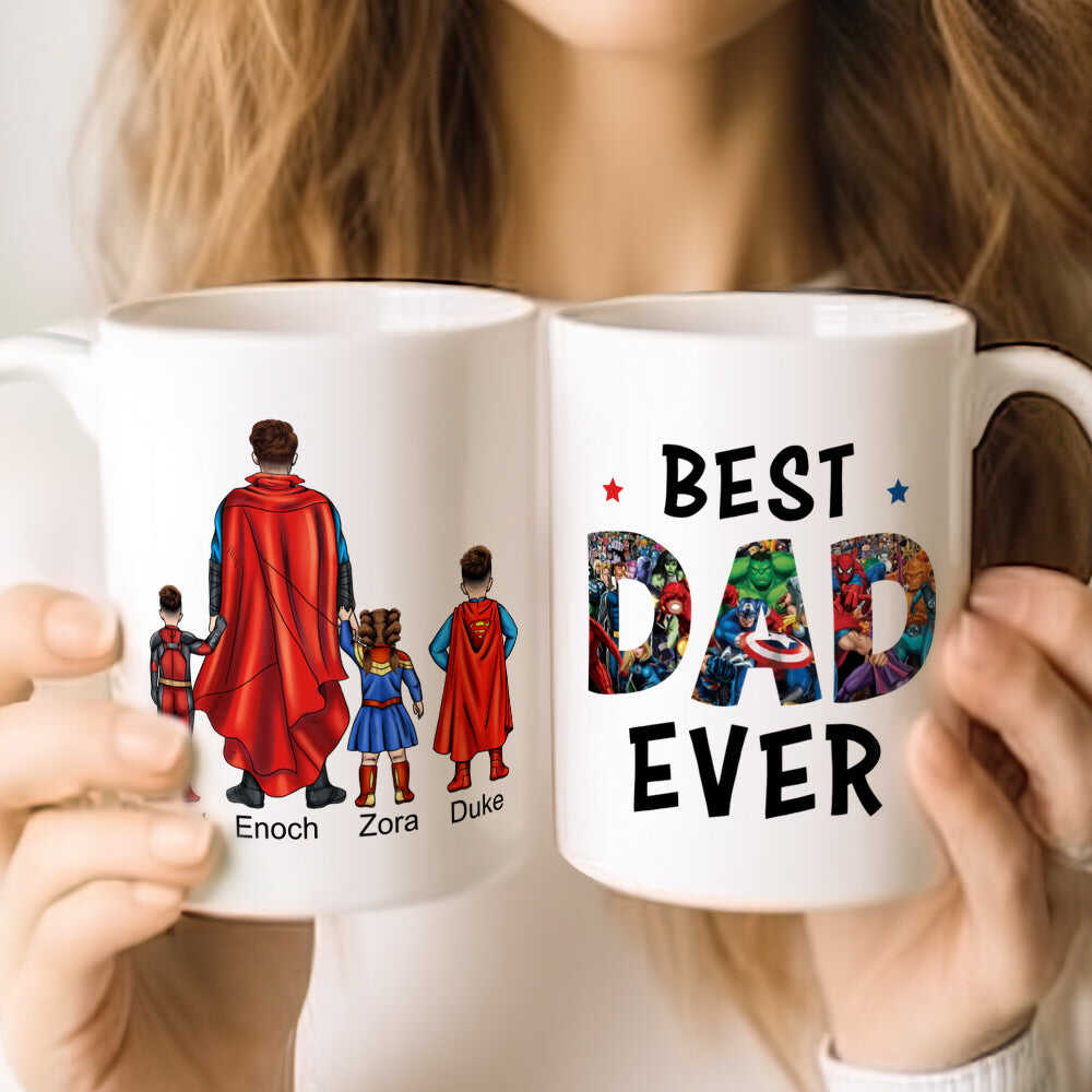 Best Dad Mug Custom Father and Kid Personalized Coffee Mug img 1