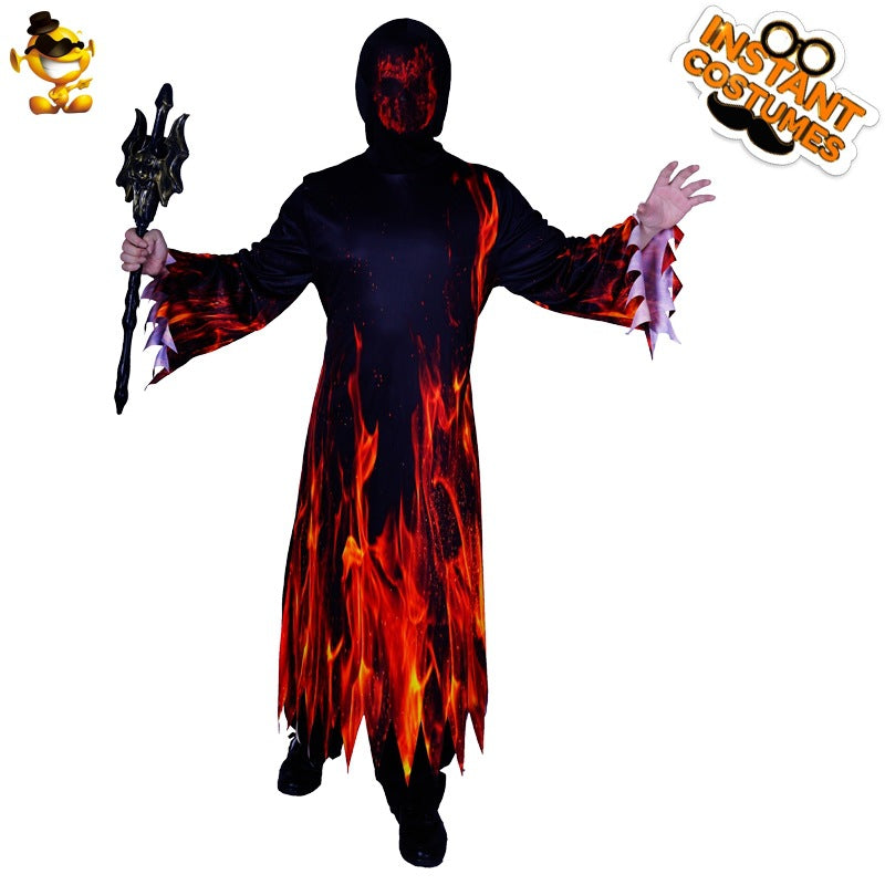 Disfraz de Dios del Fuego para hombre, disfraz de llama para Halloween, fiesta de cosplay, carnaval