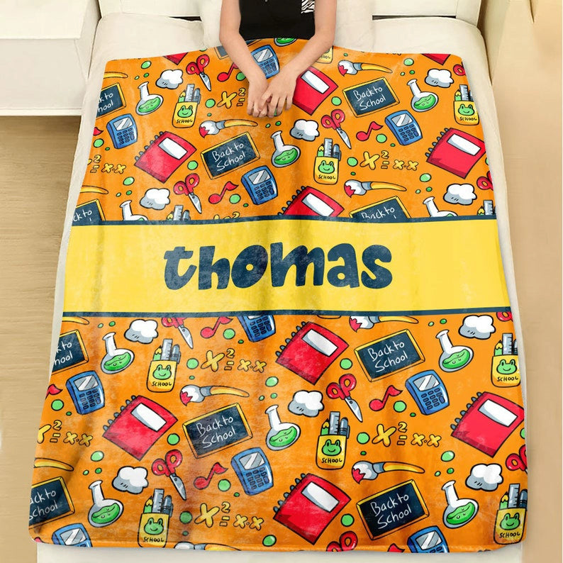Back to School Gift Personalized Name Blanket img 2