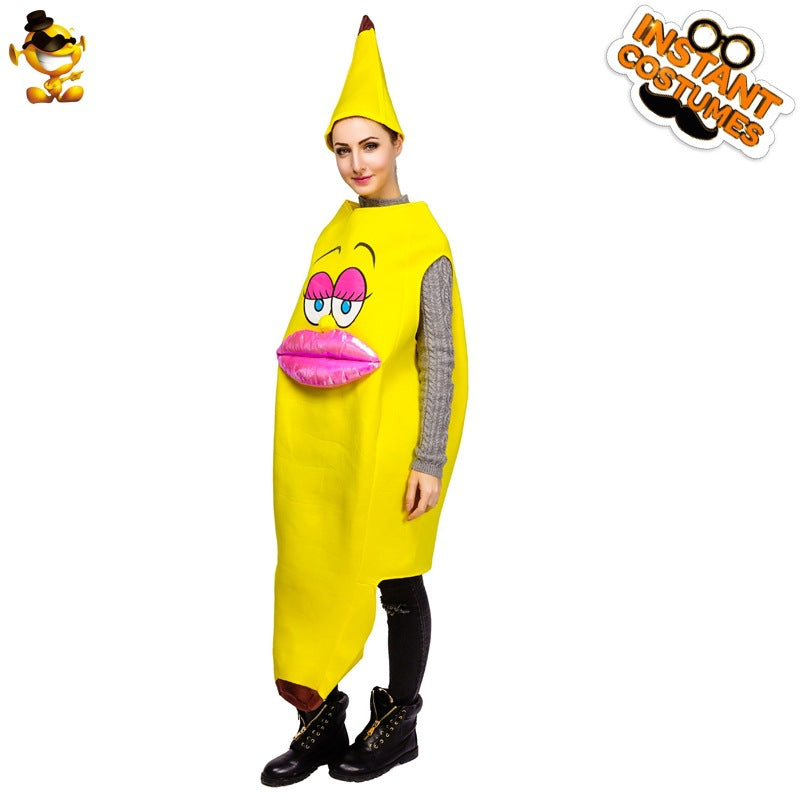 funny banana couple costume kissing banana mustache banana halloween party cosplay outfit